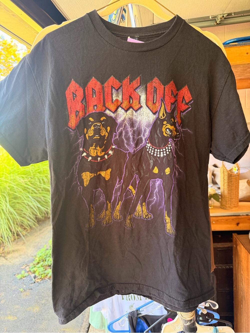 Black Graphic 'Back Off' Dog T-Shirt